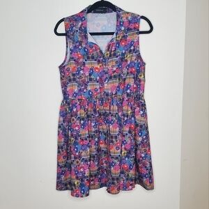 MINKPINK Floral Plaid Button Up Dress